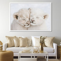 Cub Companions Embrace Tenderly - NicheCanvas