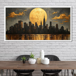 Golden Reflections Skyline - NicheCanvas