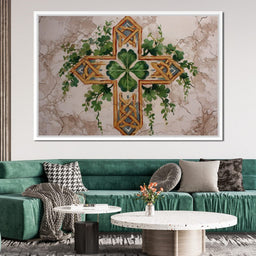 Celtic Cross Clover Wreath - NicheCanvas