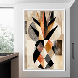 Geometric Still Life of Tropical Pineapple - NicheCanvas