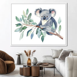 Koala on Eucalyptus - NicheCanvas