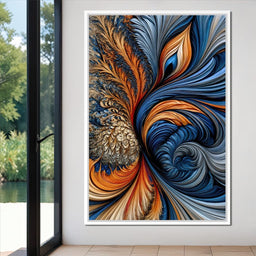 Cobalt And Ember Plume - TooplesArt - NicheCanvas