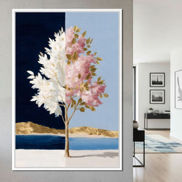 Golden Blossom Day Night Fusion - NicheCanvas