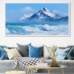 Glacial Peaks Ocean Crescendo - NicheCanvas