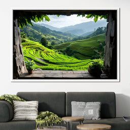 Terraced Valley Morning Glow - NicheCanvas