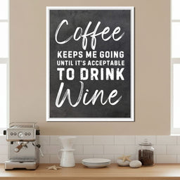 Coffee Before Wine Humor Sign - NicheCanvas