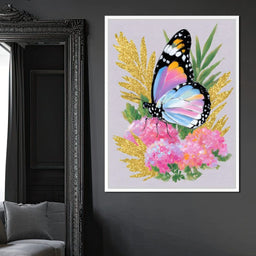 Radiant Butterfly among Blossoms - NicheCanvas