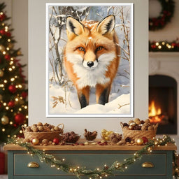 Winter Fox Glance of Quiet Wild - NicheCanvas