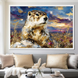 Golden Prairie Marmot Glow - Neal Hackett - NicheCanvas