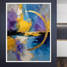 Golden Crescent Over Blue Sky - NicheCanvas