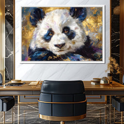 Golden Panda Daydream Portrait - NicheCanvas