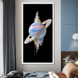 Cosmic Saturn Rings of Radiance - NicheCanvas