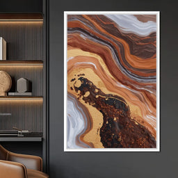 Gilded Canyon River Flow - NicheCanvas