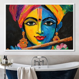 Divine Radiance of Vibrant Krishna - NicheCanvas