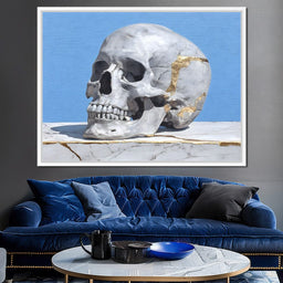 Kintsugi Skull on Marble Stilllife - NicheCanvas