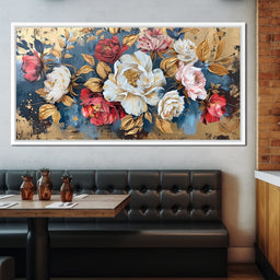 Golden Royal Flowers 01 - Wildrose Creations - NicheCanvas