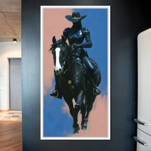 Night Rider of Midnight Steel Canvas Print