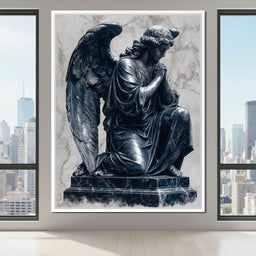 Midnight Marble Angel Prayer - NicheCanvas