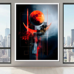 Celestial Lunar Terracotta Orbit - NicheCanvas