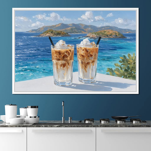 Mediterranean Iced Coffee Break Canvas Print