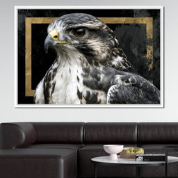 Golden Frame Falcon Portrait - NicheCanvas