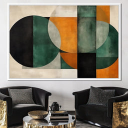 Geometric Ochre Jade Balance - NicheCanvas