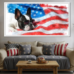 Patriotic Pooch Dreaming Freedom - NicheCanvas