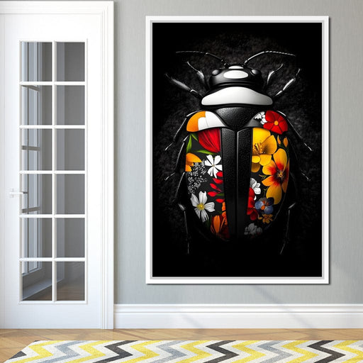 Floral Beetle Kaleidoscope Canvas Print