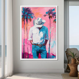 Cowboy Dreams Under Palms - NicheCanvas