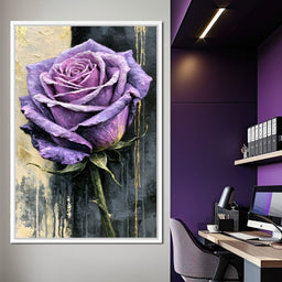 Midnight Petals Against Gilded Shadows - NicheCanvas