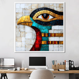 Falcon's Luminous Mosaic - NicheCanvas