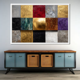 Gilded Mosaic Color Blocks - NicheCanvas