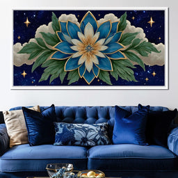 Celestial Lotus Under Cosmic Stars - NicheCanvas