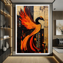 Phoenix Rise Through Flames - NicheCanvas