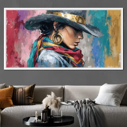 Golden Horizon Cowgirl Elegance - NicheCanvas