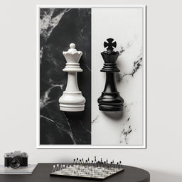 Duality of Kings Chess Contrast - NicheCanvas