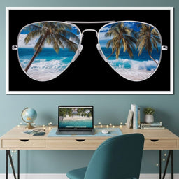 Tropical Seaside Aviators View - NicheCanvas