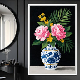 Floral Elegance in Blooming Vase - NicheCanvas