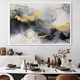 Golden Cascade Through Smoke - NicheCanvas