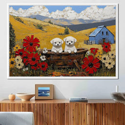 Puppy Adventure in Bloomfields - NicheCanvas