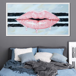 Pink Allure on Striped Horizon - NicheCanvas