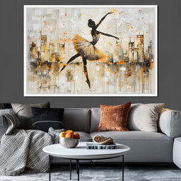 Dancer's Leap Through Gold - NicheCanvas