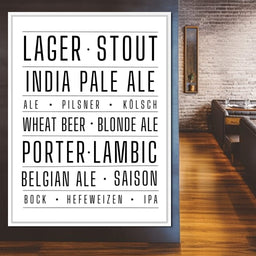 Craft Beer Typography - NicheCanvas