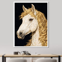 Golden Mane Horse Portrait - NicheCanvas