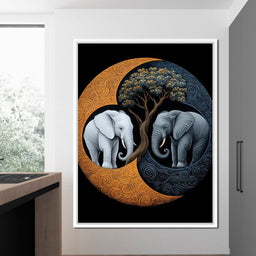 Elephant Yin-Yang - TooplesArt - NicheCanvas