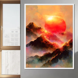 Radiant Dawn Over Ignited Peaks - NicheCanvas