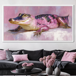 Pink Gator Lounge Portrait - NicheCanvas