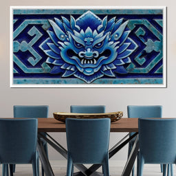 Cerulean Guardian Dragon Face - NicheCanvas