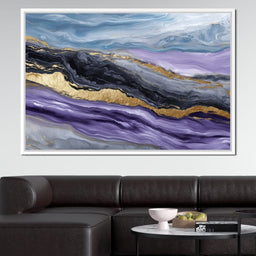 Lavender Gold Marble Drift - NicheCanvas