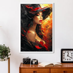 Fiery Elegance in Noir - NicheCanvas
